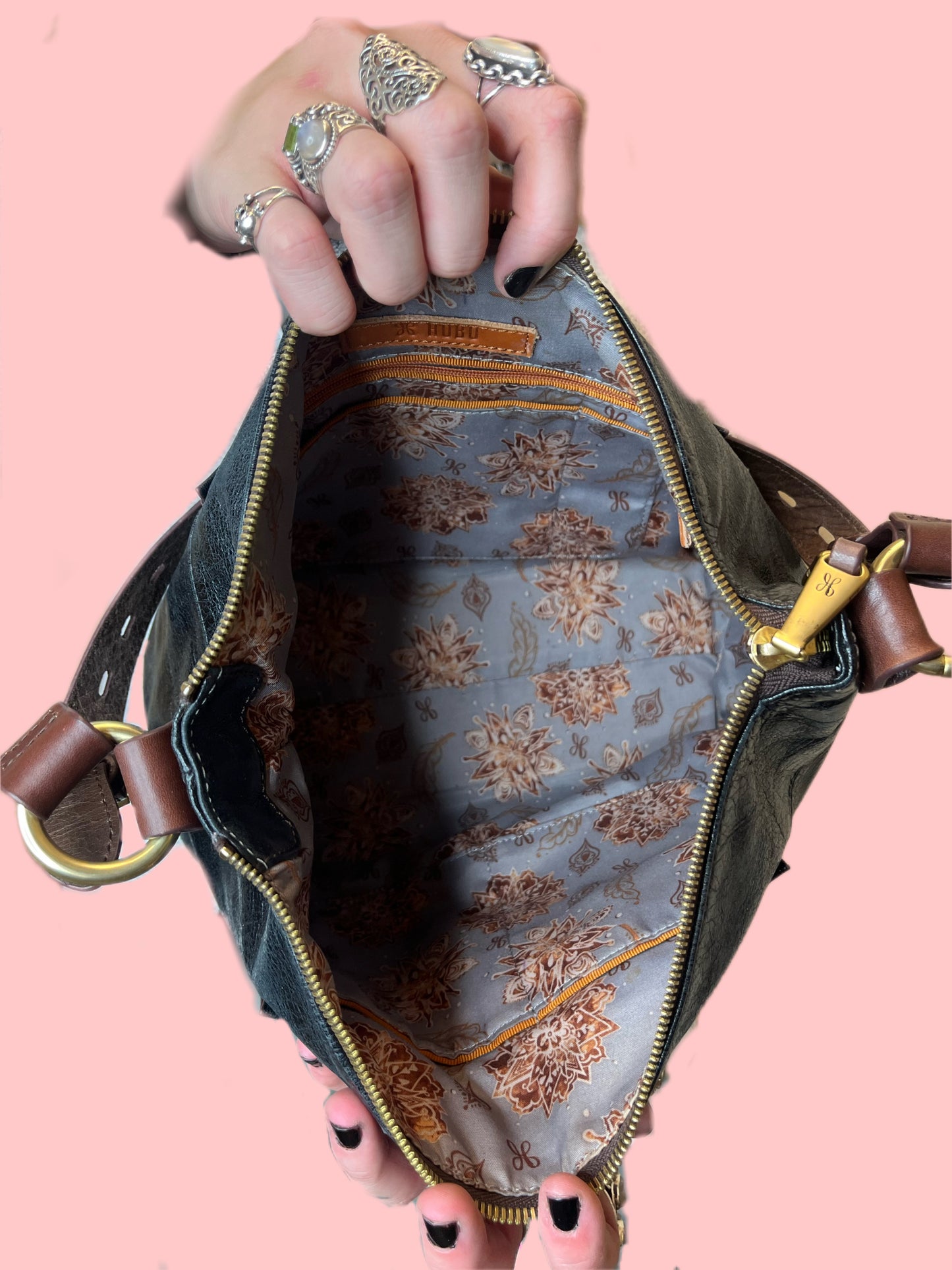 Black Leather Hobo