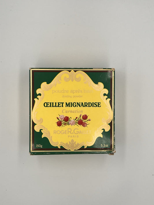 Vintage Roger & Gallet Oeillet Mignardise Carnation Dusting Powder 5.3oz Unused