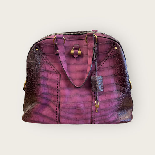 Yves Saint Laurent Lavender Leather Large Muse Tote Shoulder Bag, NWT