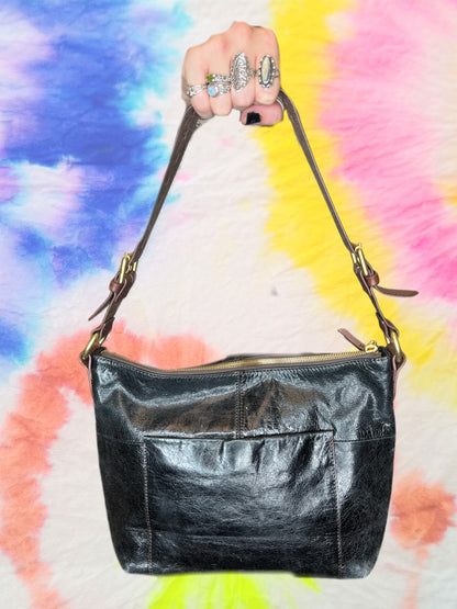 Black Leather Hobo